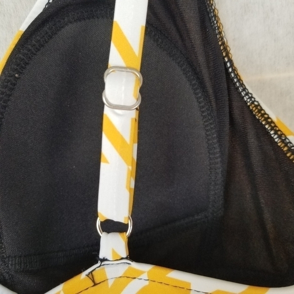 New Roatan Swimsuit Yellow Houndstooth Check Size Small NWT - Picture 7 of 8